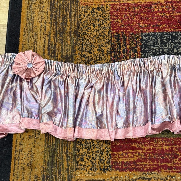 Pastel Metallic Pink and Purple Window Valance - Picture 3 of 9
